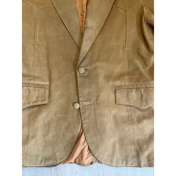Vintage Tan Miller Stockman Blazer Mens 40 Suede Western Cowboy Jacket USA 80s - Picture 3 of 12